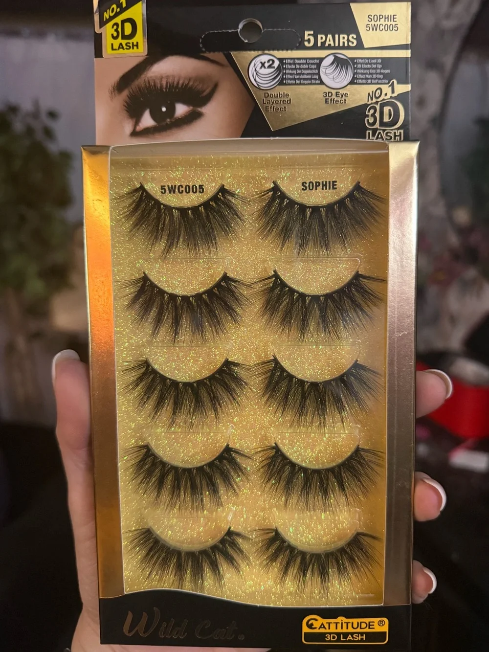 Wild Cat Cattitude 3D False Eyelashes – Black (5 Pairs)